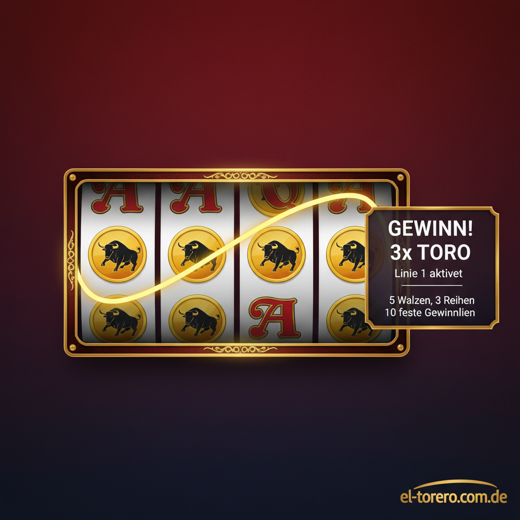El Torero Basisspiel-Beispiel mit Gewinnlinie-Erklärung