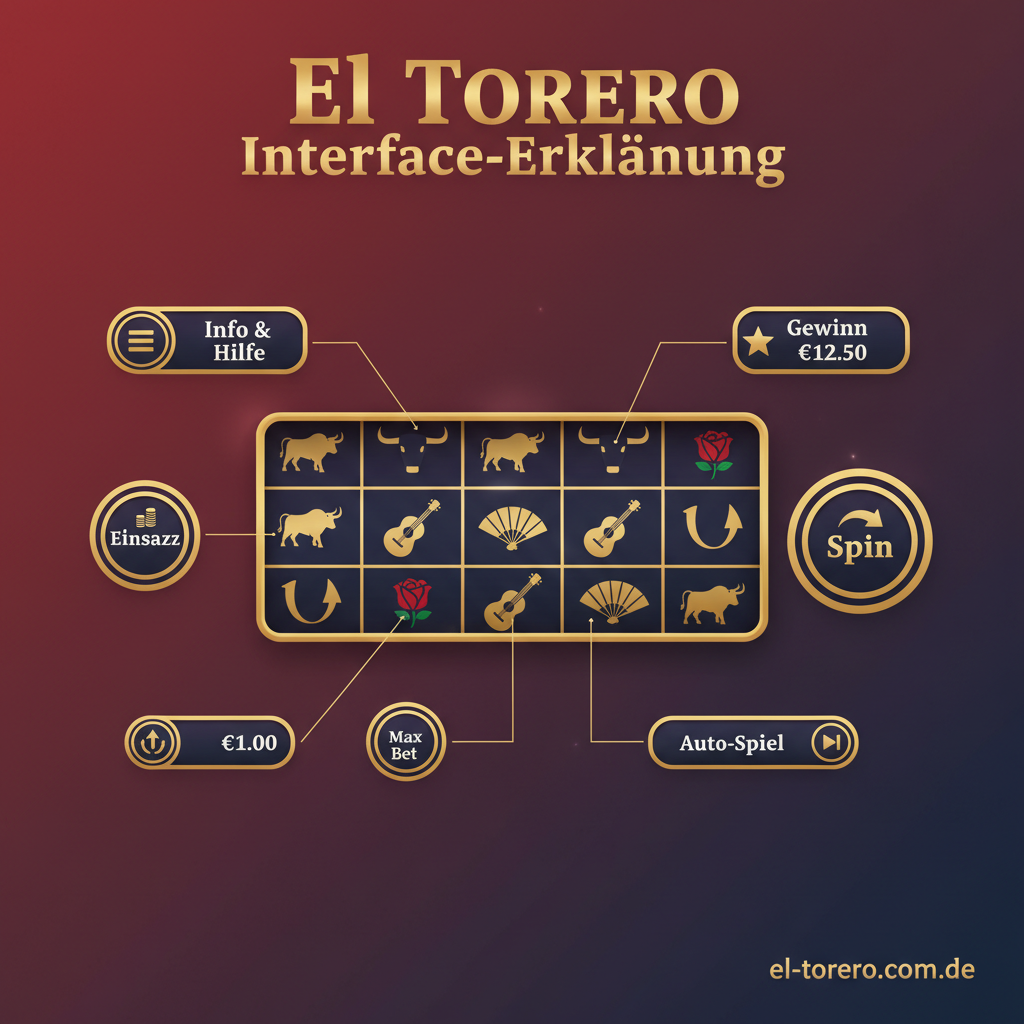 El Torero Interface-Erklärung mit allen wichtigen Buttons und Funktionen