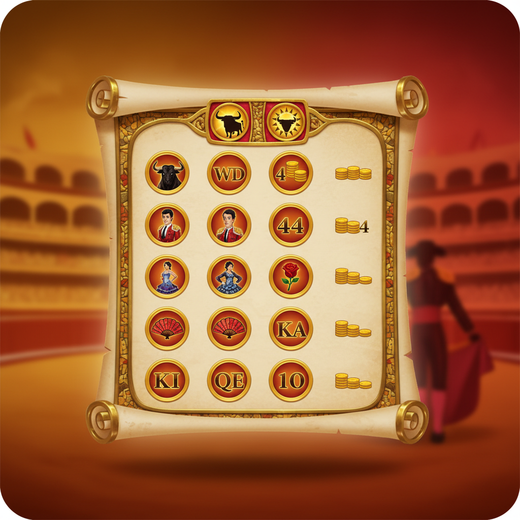 El Torero Paytable — alle Symbole und Multiplikatoren